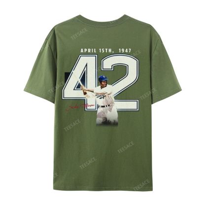 Unisex-Adult Vintage Oversized Washed Cotton T-Shirt | JACKIE ROBINSON