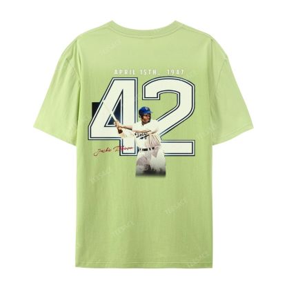 Unisex-Adult Vintage Oversized Washed Cotton T-Shirt | JACKIE ROBINSON