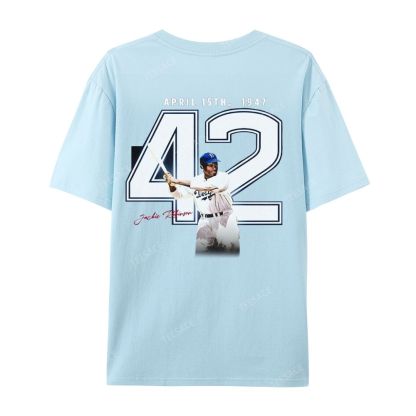 Unisex-Adult Vintage Oversized Washed Cotton T-Shirt | JACKIE ROBINSON