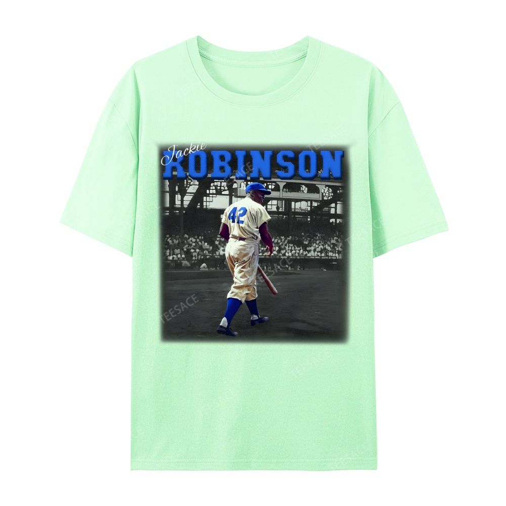 Unisex-Adult Vintage Oversized Washed Cotton T-Shirt | JACKIE ROBINSON