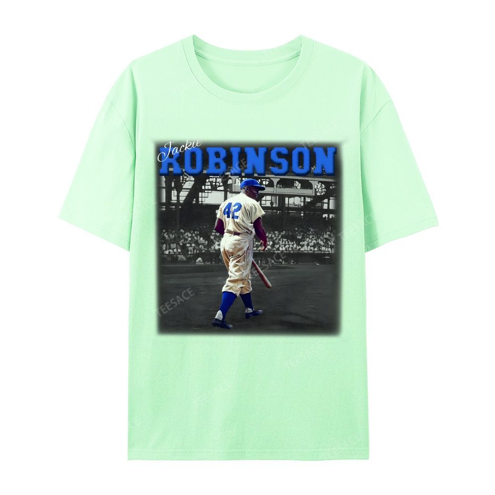 Unisex-Adult Vintage Oversized Washed Cotton T-Shirt | JACKIE ROBINSON