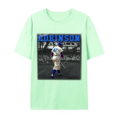 Unisex-Adult Vintage Oversized Washed Cotton T-Shirt | JACKIE ROBINSON