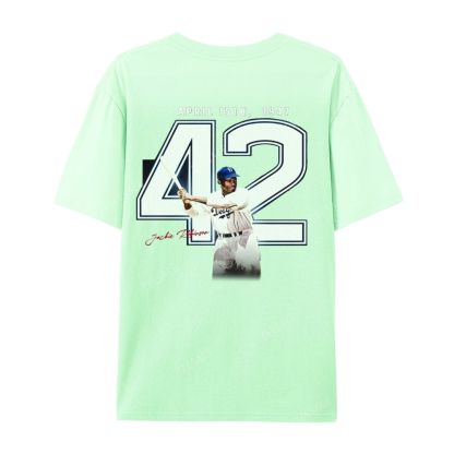 Unisex-Adult Vintage Oversized Washed Cotton T-Shirt | JACKIE ROBINSON