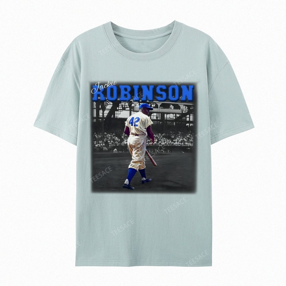Unisex-Adult Vintage Oversized Washed Cotton T-Shirt | JACKIE ROBINSON