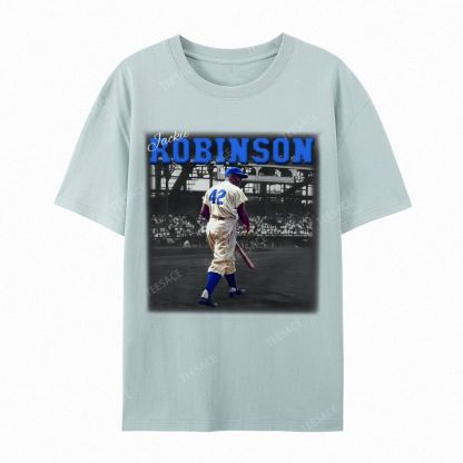 Unisex-Adult Vintage Oversized Washed Cotton T-Shirt | JACKIE ROBINSON