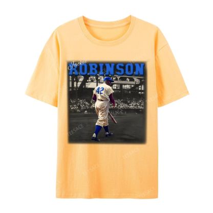 Unisex-Adult Vintage Oversized Washed Cotton T-Shirt | JACKIE ROBINSON