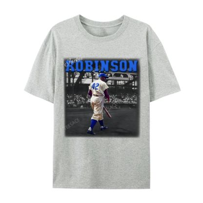 Unisex-Adult Vintage Oversized Washed Cotton T-Shirt | JACKIE ROBINSON