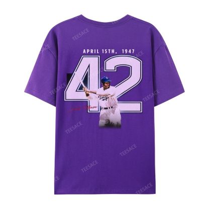 Unisex-Adult Vintage Oversized Washed Cotton T-Shirt | JACKIE ROBINSON