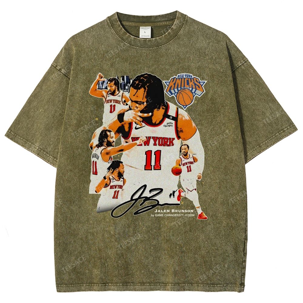 Unisex-Adult Ultra Cotton Washed T-Shirt Graphic JALEN BRUNSON V2 TEE