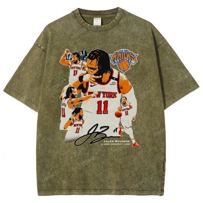 Unisex-Adult Ultra Cotton Washed T-Shirt Graphic JALEN BRUNSON V2 TEE
