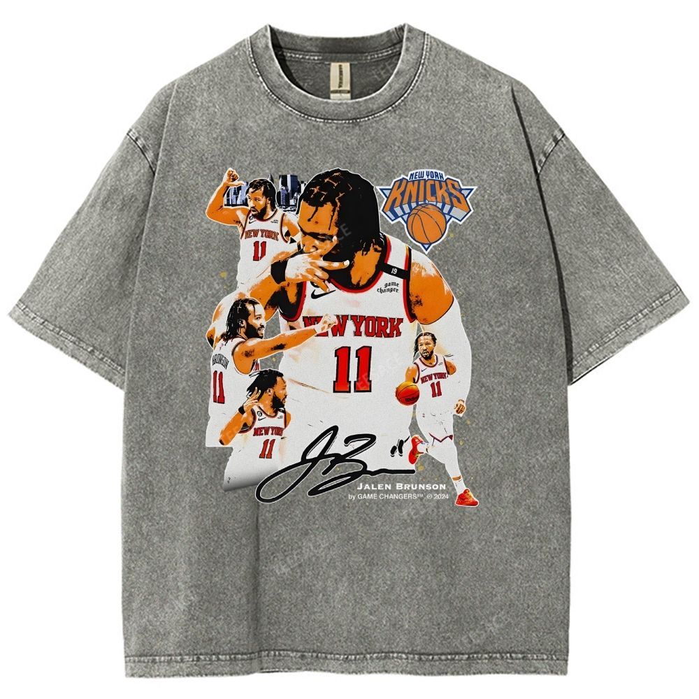 Unisex-Adult Ultra Cotton Washed T-Shirt Graphic JALEN BRUNSON V2 TEE