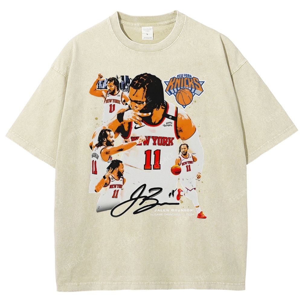 Unisex-Adult Ultra Cotton Washed T-Shirt Graphic JALEN BRUNSON V2 TEE