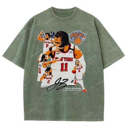 Unisex-Adult Ultra Cotton Washed T-Shirt Graphic JALEN BRUNSON V2 TEE