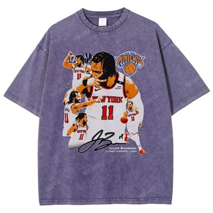 Unisex-Adult Ultra Cotton Washed T-Shirt Graphic JALEN BRUNSON V2 TEE