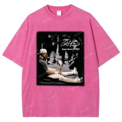 Vintage Style Unisex-Adult Oversized Washed Street T-shirt | JALEN HURTS MVP 2.12 2.0 TEE