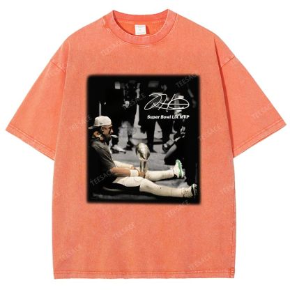 Vintage Style Unisex-Adult Oversized Washed Street T-shirt | JALEN HURTS MVP 2.12 2.0 TEE