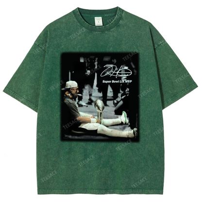 Vintage Style Unisex-Adult Oversized Washed Street T-shirt | JALEN HURTS MVP 2.12 2.0 TEE