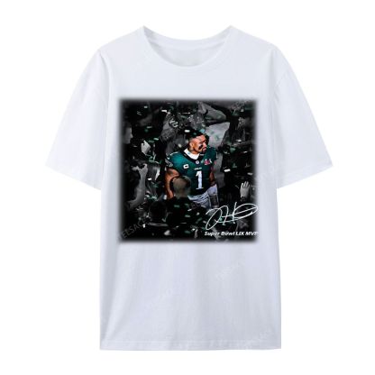 Unisex Casual Cotton Short Sleeve T-Shirt | JALEN HURTS MVP 2.12 3.0 TEE