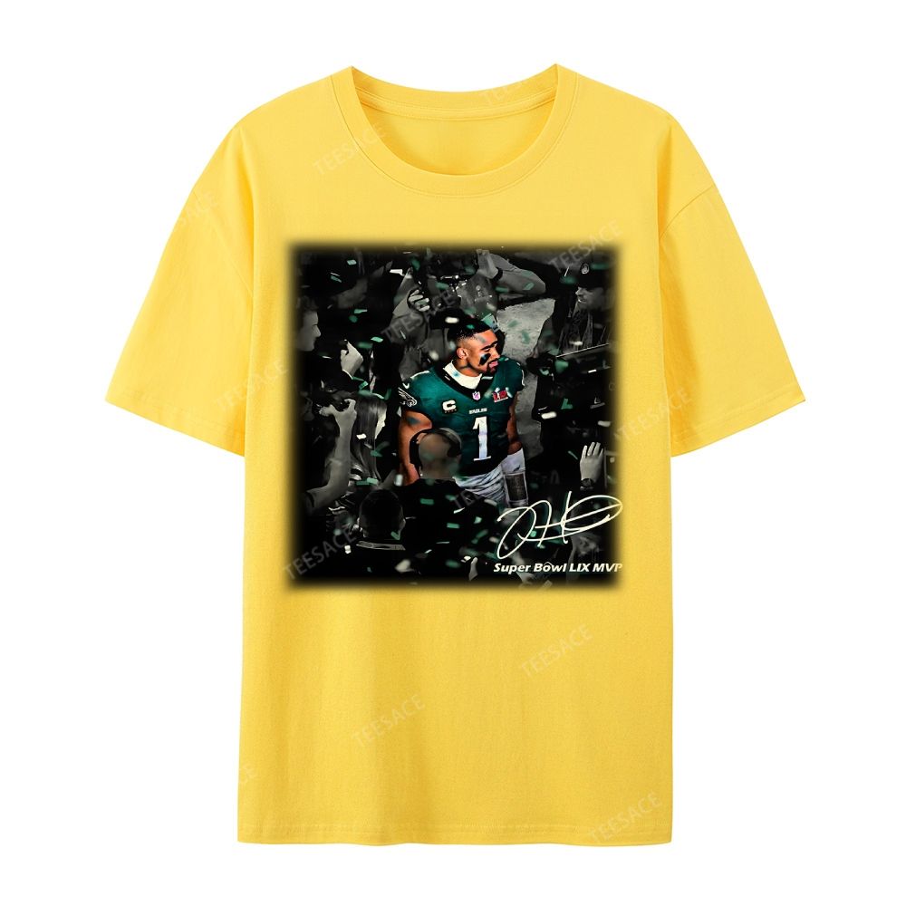 Unisex Casual Cotton Short Sleeve T-Shirt | JALEN HURTS MVP 2.12 3.0 TEE