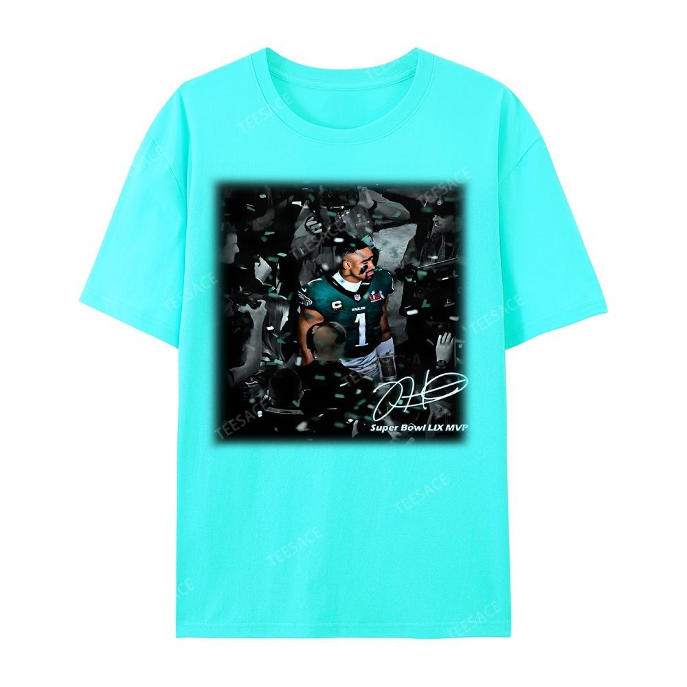 Unisex Casual Cotton Short Sleeve T-Shirt | JALEN HURTS MVP 2.12 3.0 TEE