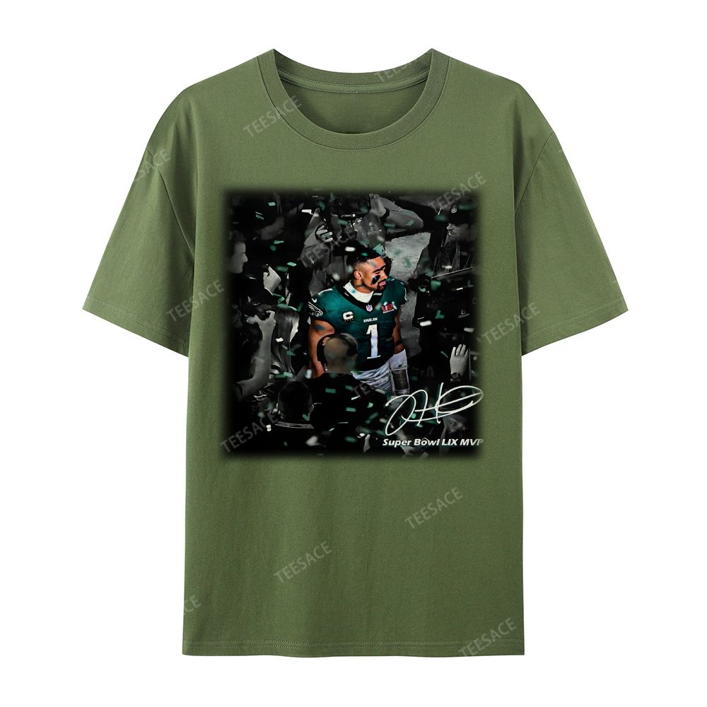 Unisex Casual Cotton Short Sleeve T-Shirt | JALEN HURTS MVP 2.12 3.0 TEE