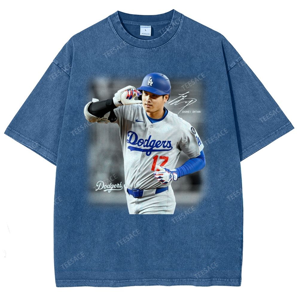 Vintage Style Unisex-Adult Oversized Washed Street T-shirt | SHOHEI OHTANI V4 TEE 