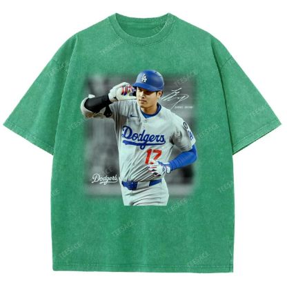 Vintage Style Unisex-Adult Oversized Washed Street T-shirt | SHOHEI OHTANI V4 TEE 