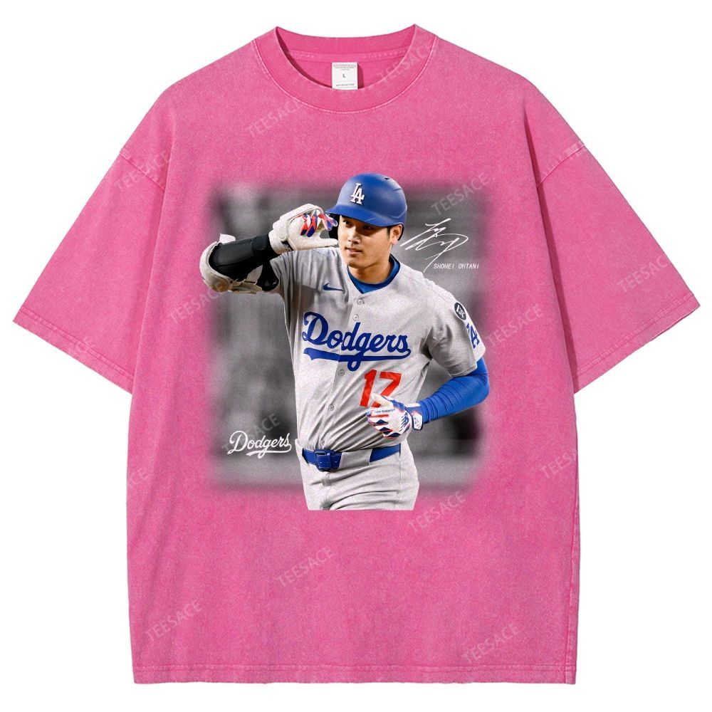 Vintage Style Unisex-Adult Oversized Washed Street T-shirt | SHOHEI OHTANI V4 TEE 