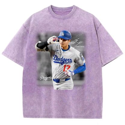 Vintage Style Unisex-Adult Oversized Washed Street T-shirt | SHOHEI OHTANI V4 TEE 