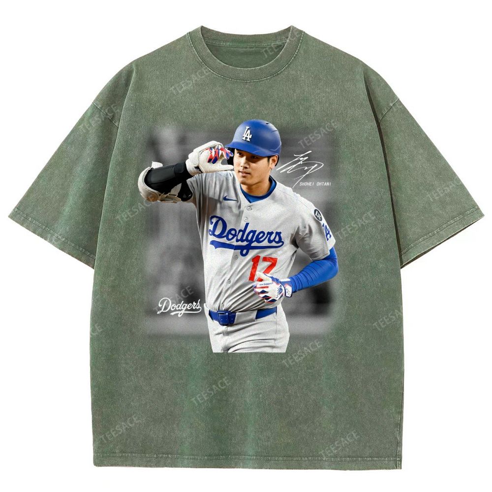 Vintage Style Unisex-Adult Oversized Washed Street T-shirt | SHOHEI OHTANI V4 TEE 