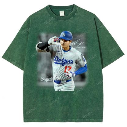 Vintage Style Unisex-Adult Oversized Washed Street T-shirt | SHOHEI OHTANI V4 TEE 
