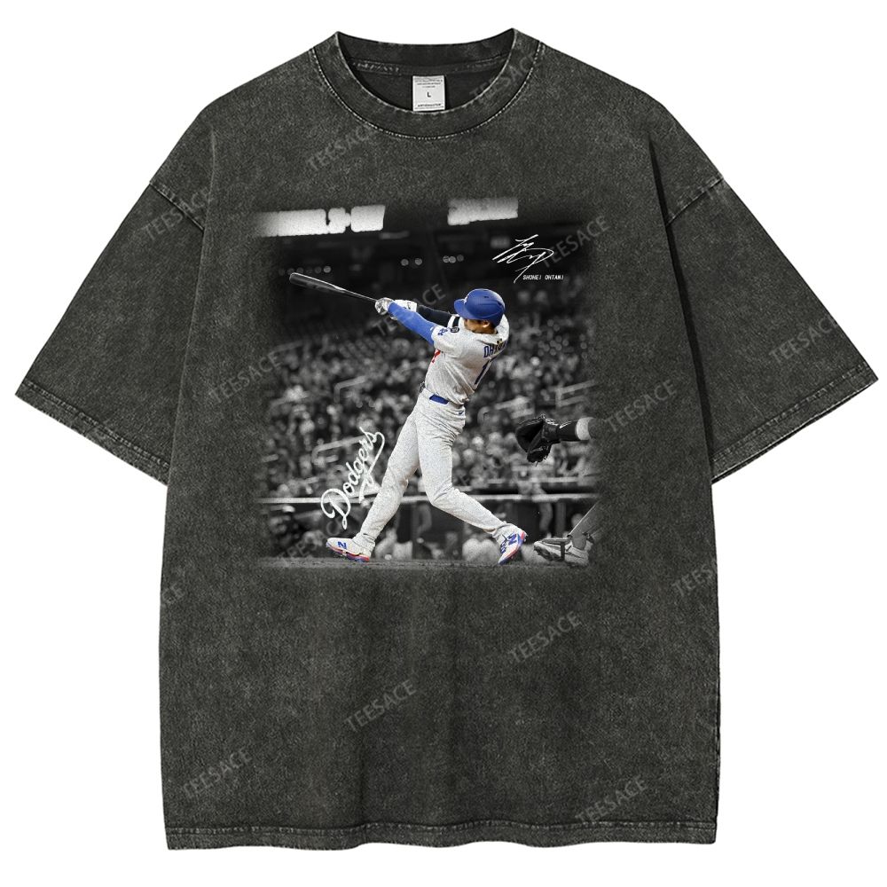 Vintage Style Unisex-Adult Oversized Washed Street T-shirt | SHOHEI OHTANI V3 TEE