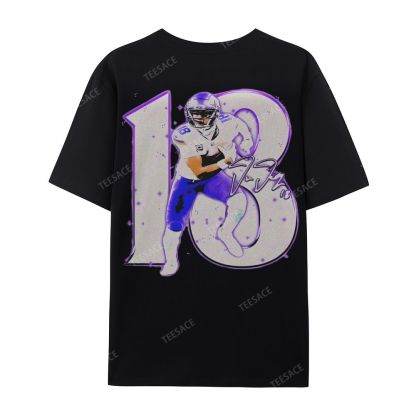 Unisex Casual Cotton Short Sleeve T-Shirt | JUSTIN JEFFERSON TEE 10.15