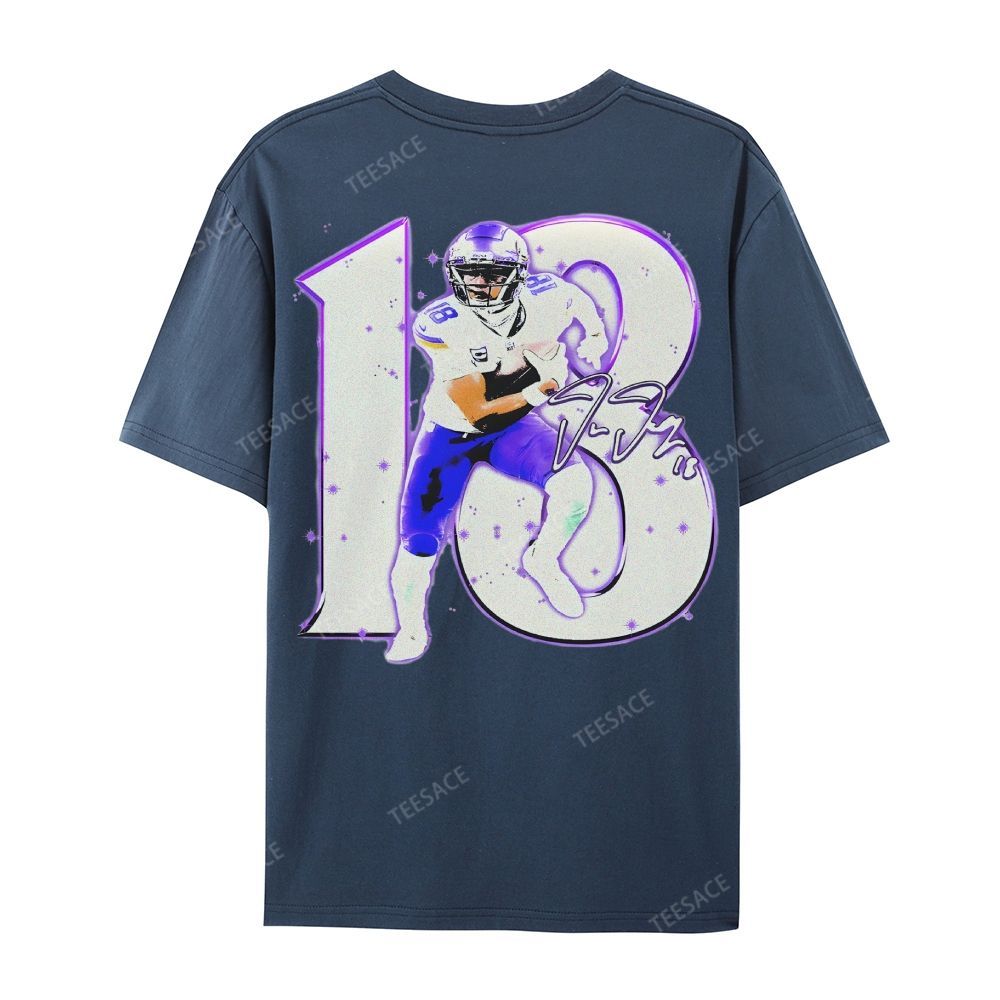 Unisex Casual Cotton Short Sleeve T-Shirt | JUSTIN JEFFERSON TEE 10.15