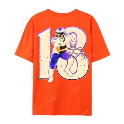 Unisex Casual Cotton Short Sleeve T-Shirt | JUSTIN JEFFERSON TEE 10.15