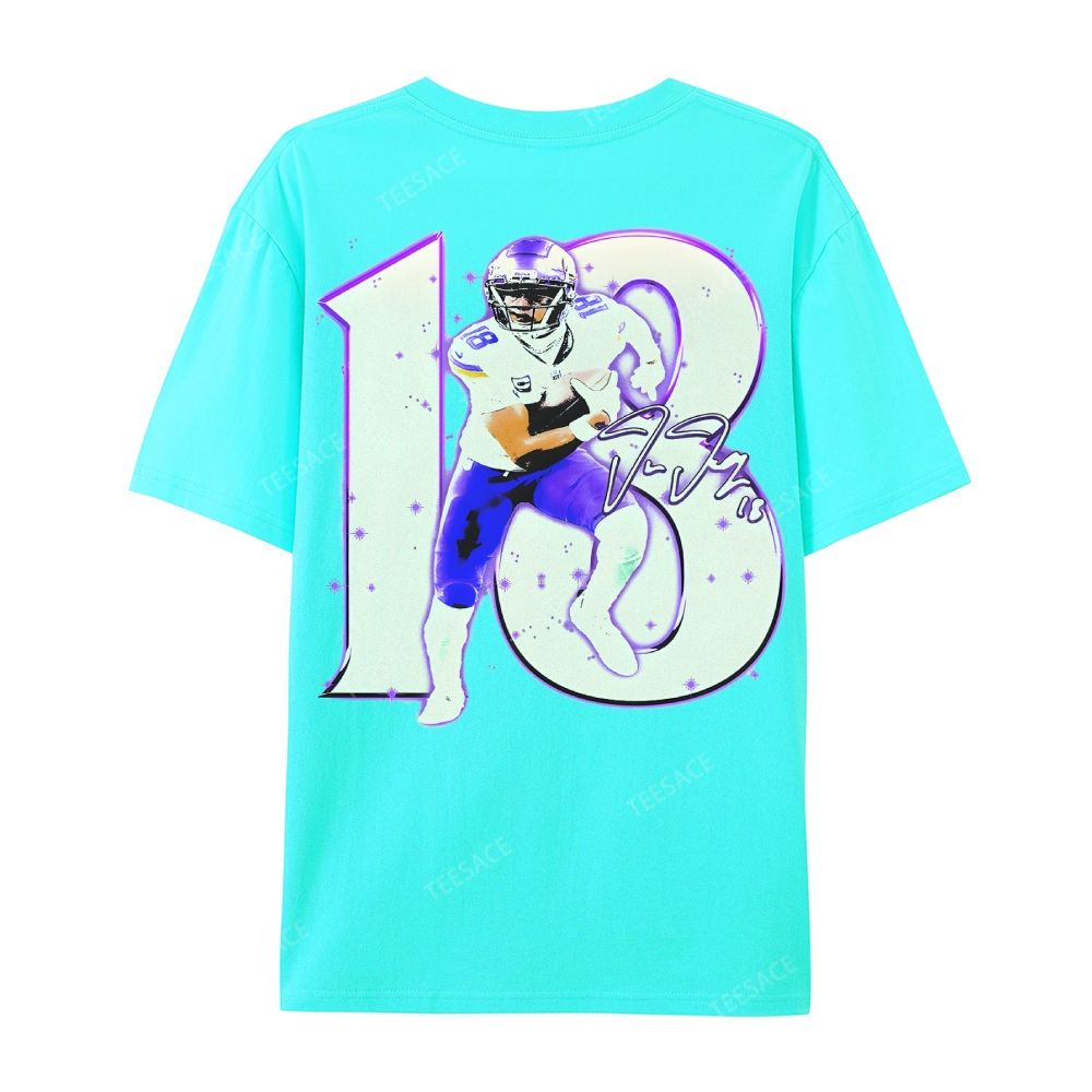 Unisex Casual Cotton Short Sleeve T-Shirt | JUSTIN JEFFERSON TEE 10.15