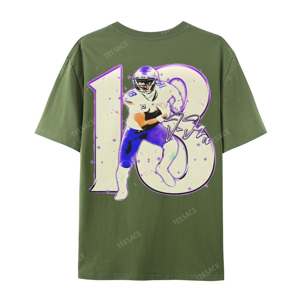 Unisex Casual Cotton Short Sleeve T-Shirt | JUSTIN JEFFERSON TEE 10.15
