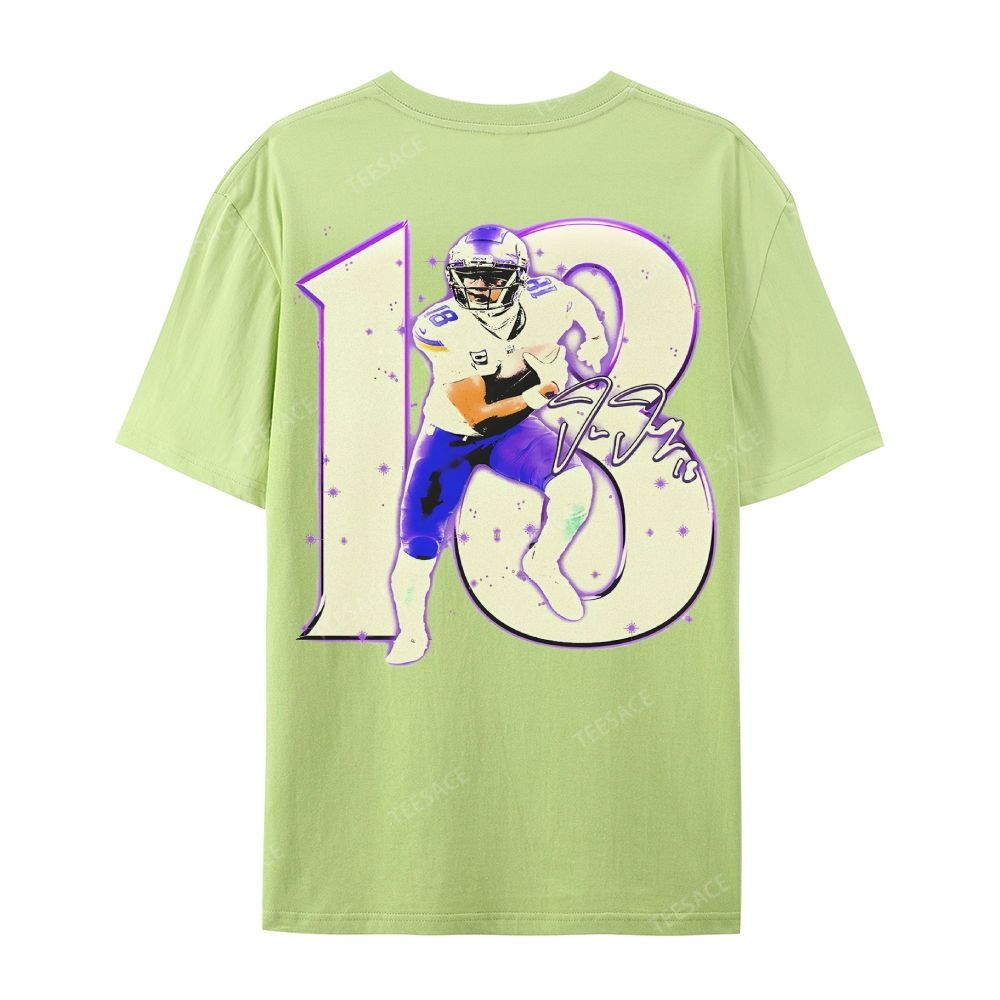 Unisex Casual Cotton Short Sleeve T-Shirt | JUSTIN JEFFERSON TEE 10.15