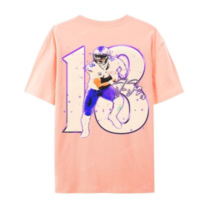 Unisex Casual Cotton Short Sleeve T-Shirt | JUSTIN JEFFERSON TEE 10.15