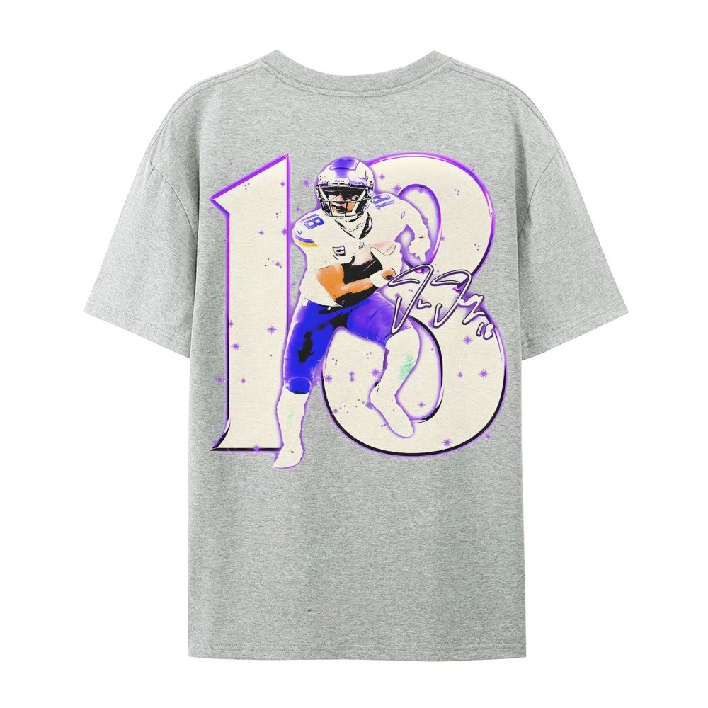 Unisex Casual Cotton Short Sleeve T-Shirt | JUSTIN JEFFERSON TEE 10.15