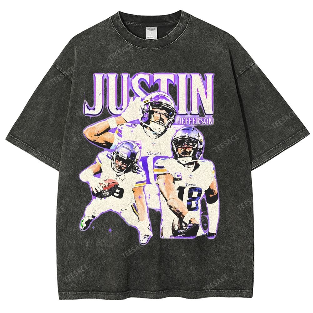 Vintage Style Unisex-Adult Oversized Washed Street T-shirt | JUSTIN JE