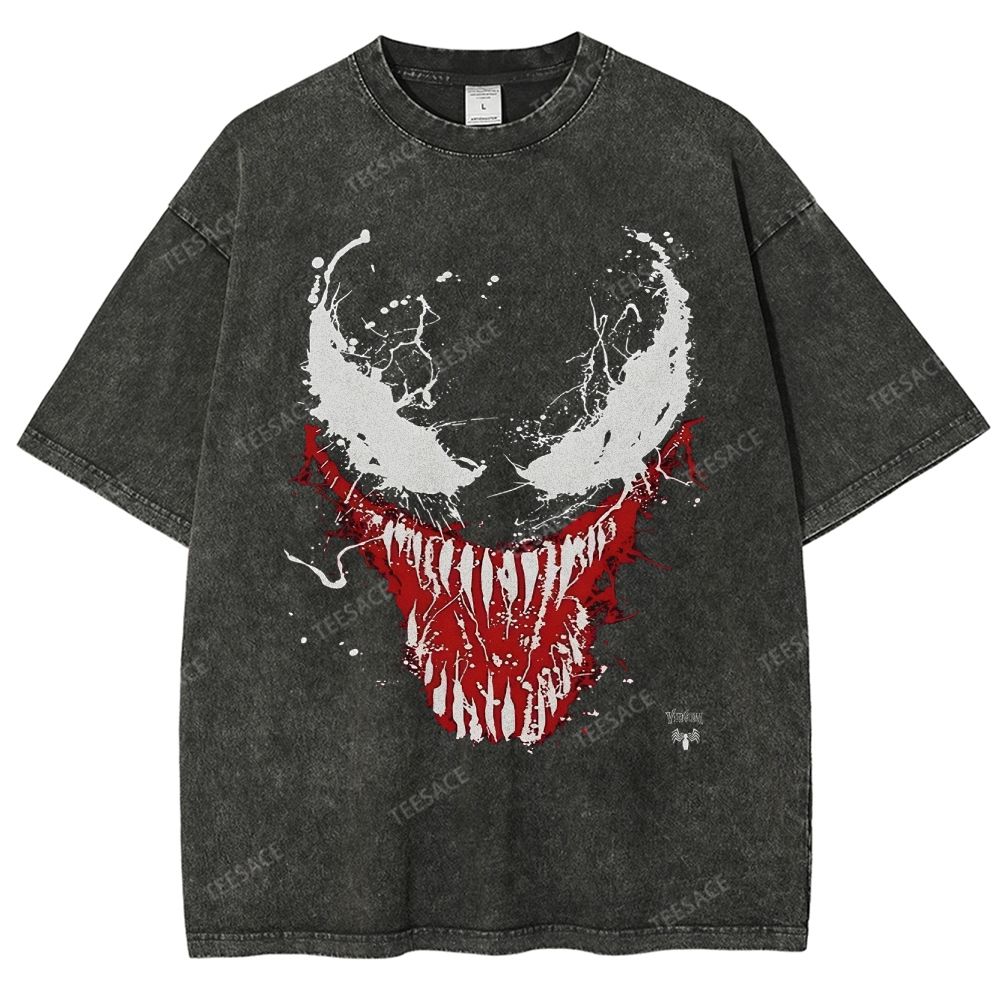 Unisex-Adult Ultra Cotton Washed T-Shirt Graphic  BIG FACE VENOM TEE