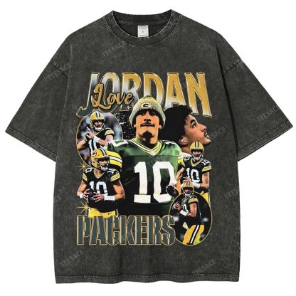 Vintage Style Unisex-Adult Oversized Washed Street T-shirt JORDAN LOVE TEE V5