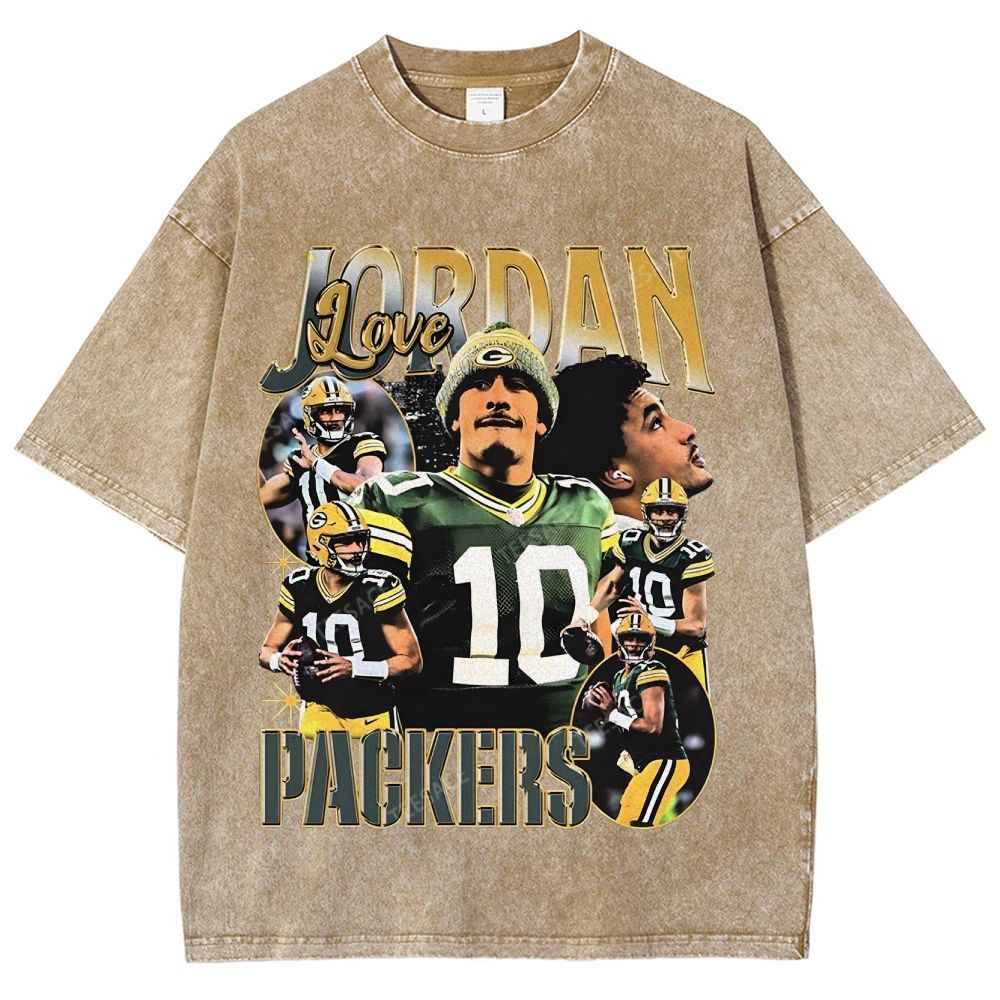 Vintage Style Unisex-Adult Oversized Washed Street T-shirt JORDAN LOVE TEE V5
