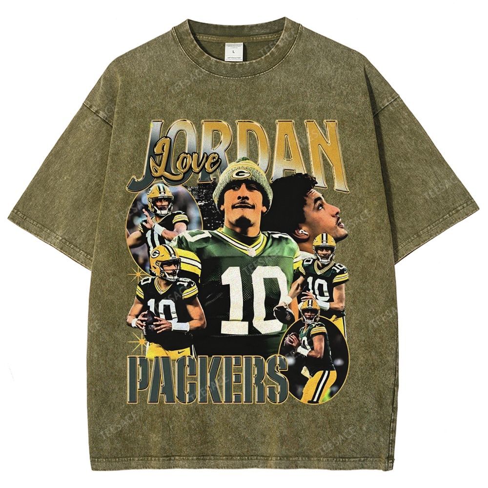 Vintage Style Unisex-Adult Oversized Washed Street T-shirt JORDAN LOVE TEE V5