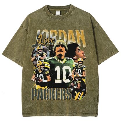 Vintage Style Unisex-Adult Oversized Washed Street T-shirt JORDAN LOVE TEE V5
