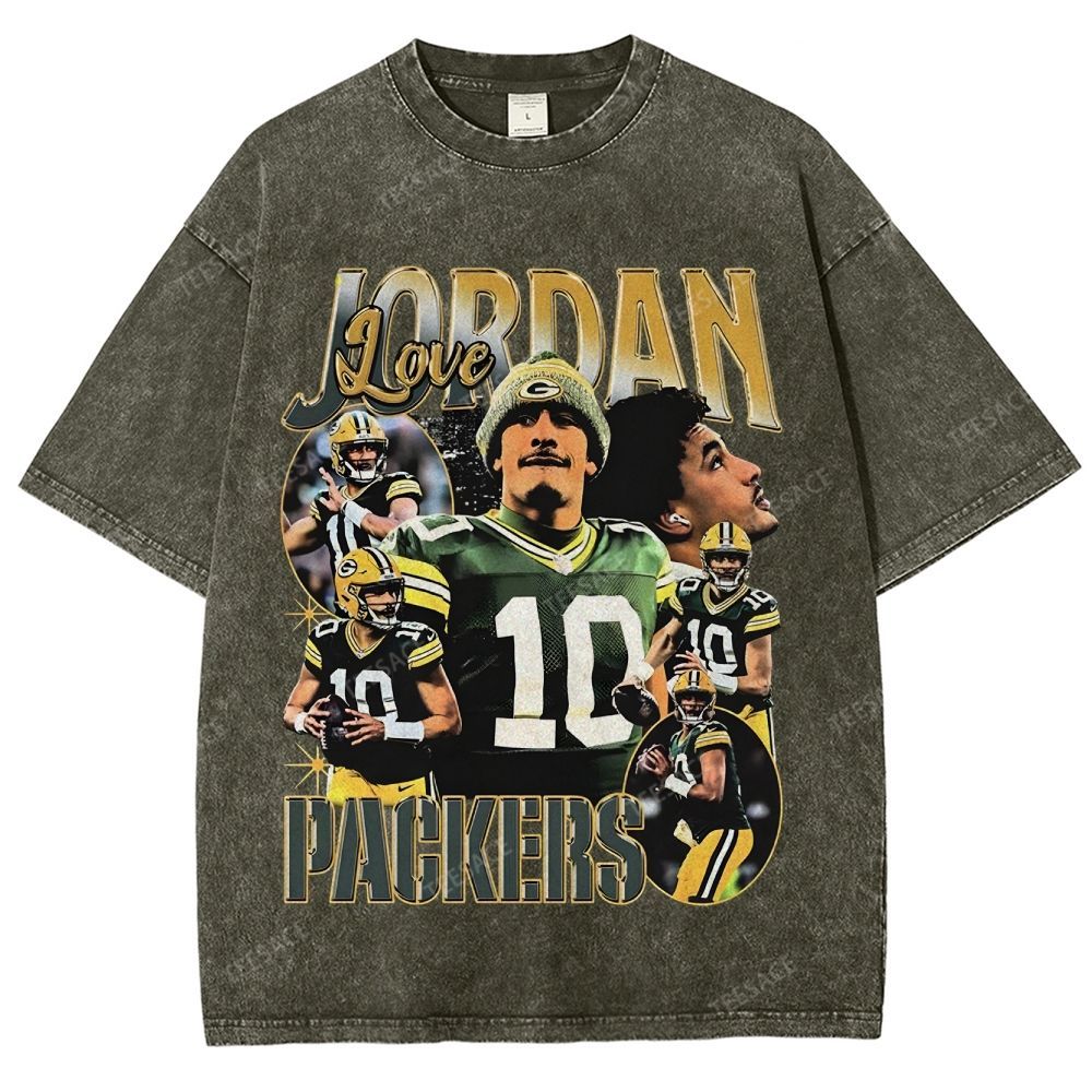 Vintage Style Unisex-Adult Oversized Washed Street T-shirt JORDAN LOVE TEE V5