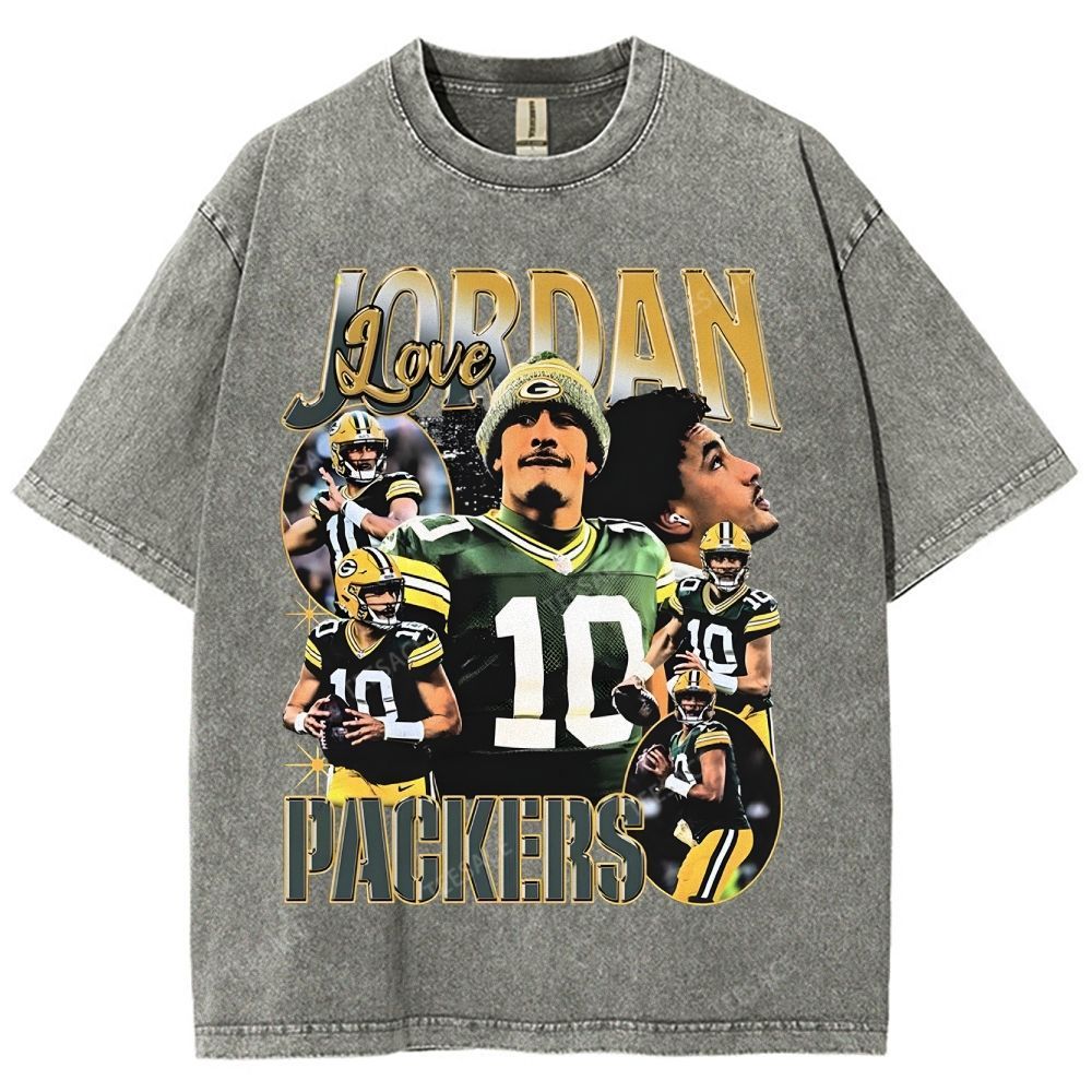 Vintage Style Unisex-Adult Oversized Washed Street T-shirt JORDAN LOVE TEE V5