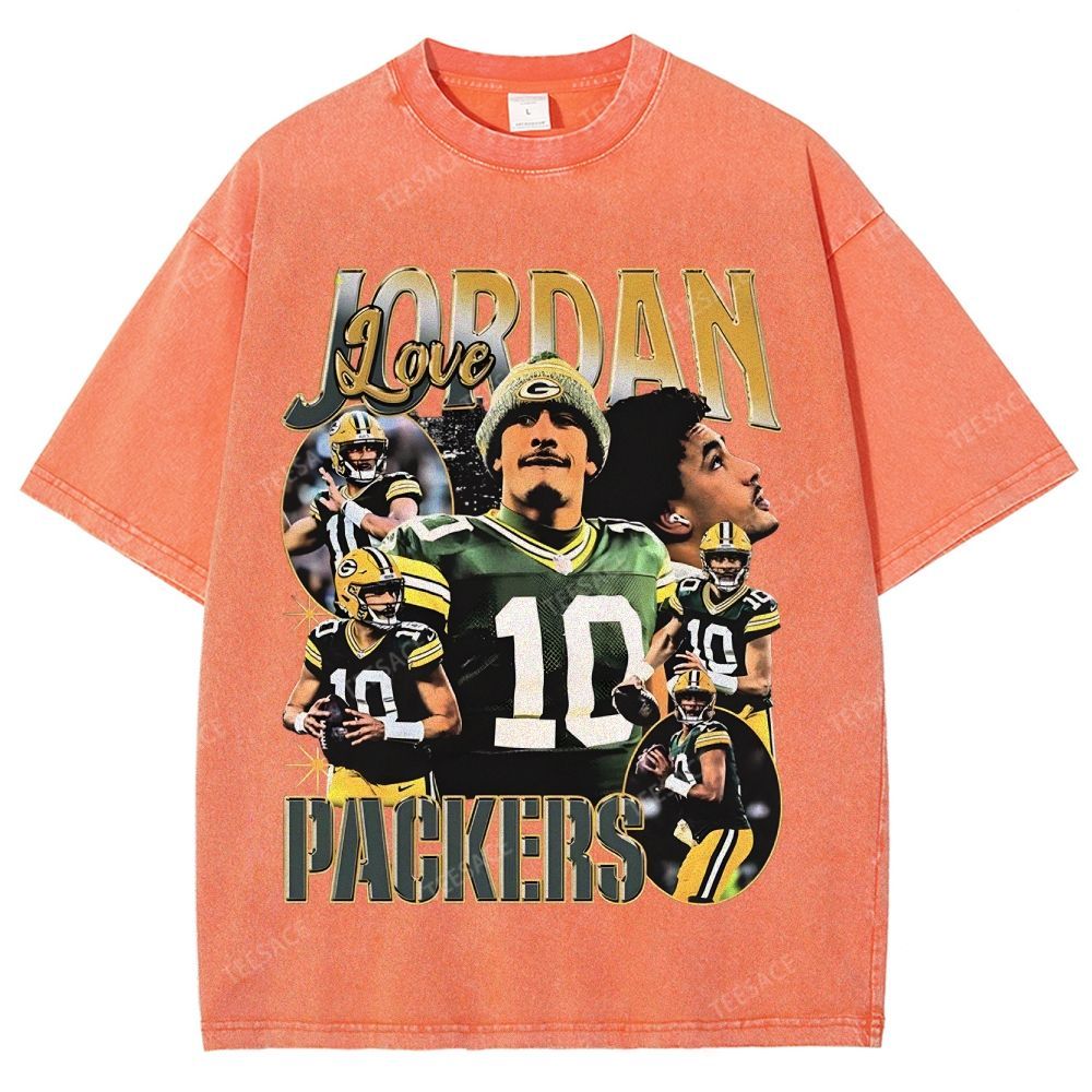 Vintage Style Unisex-Adult Oversized Washed Street T-shirt JORDAN LOVE TEE V5