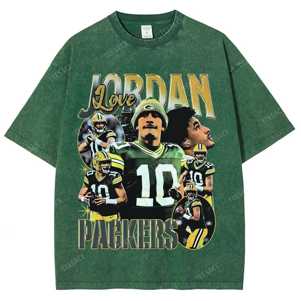Vintage Style Unisex-Adult Oversized Washed Street T-shirt JORDAN LOVE TEE V5